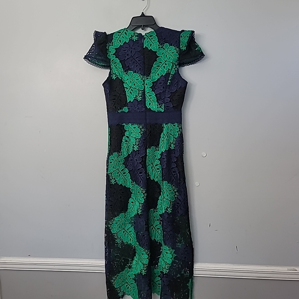 Adelyn Rae Adeline Palm Lace Midi Dress